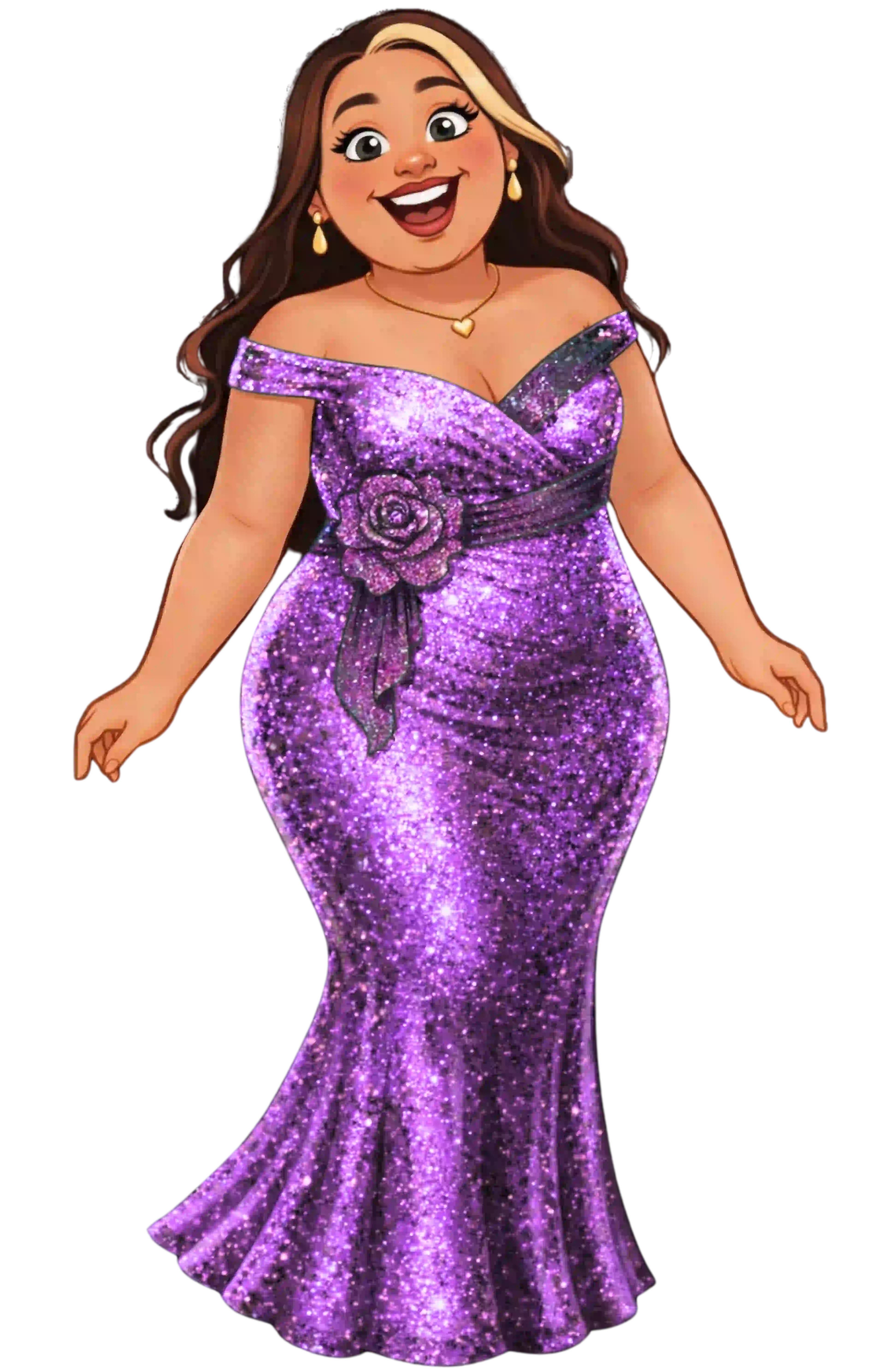 Monita con vestido de fiesta